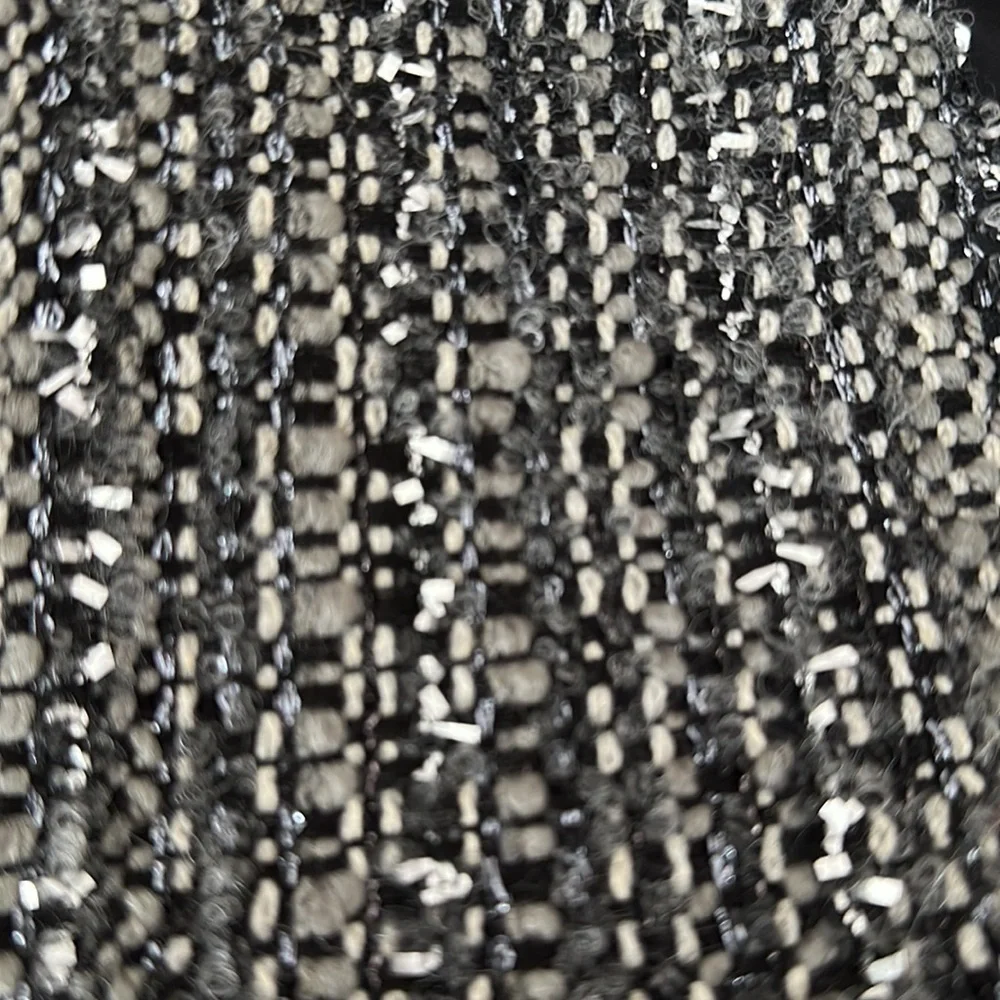 Tory Burch Ada Tweed Grey Metallic Thread Mini Skirt Sz6